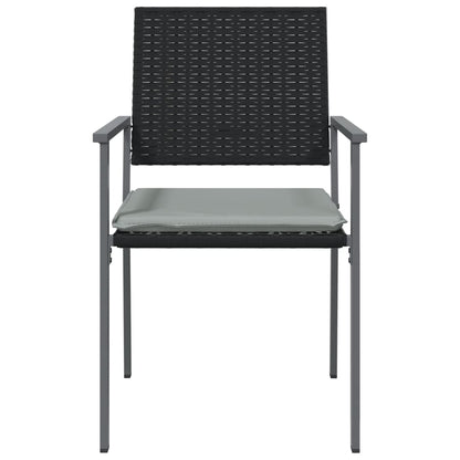 vidaXL Chaises de jardin avec coussins 6 pcs Noir 54x62,5x89 cm Résine tressée
