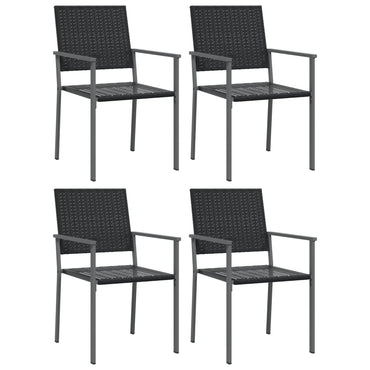 vidaXL Chaises de jardin 4 pcs Noir 54x62,5x89 cm Résine tressée