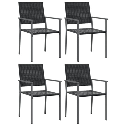 vidaXL Chaises de jardin 4 pcs Noir 54x62,5x89 cm Résine tressée