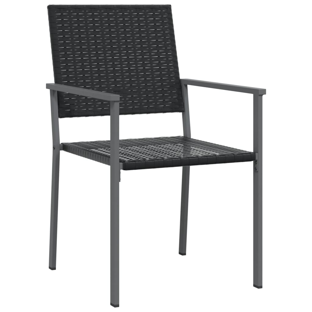 vidaXL Chaises de jardin 4 pcs Noir 54x62,5x89 cm Résine tressée