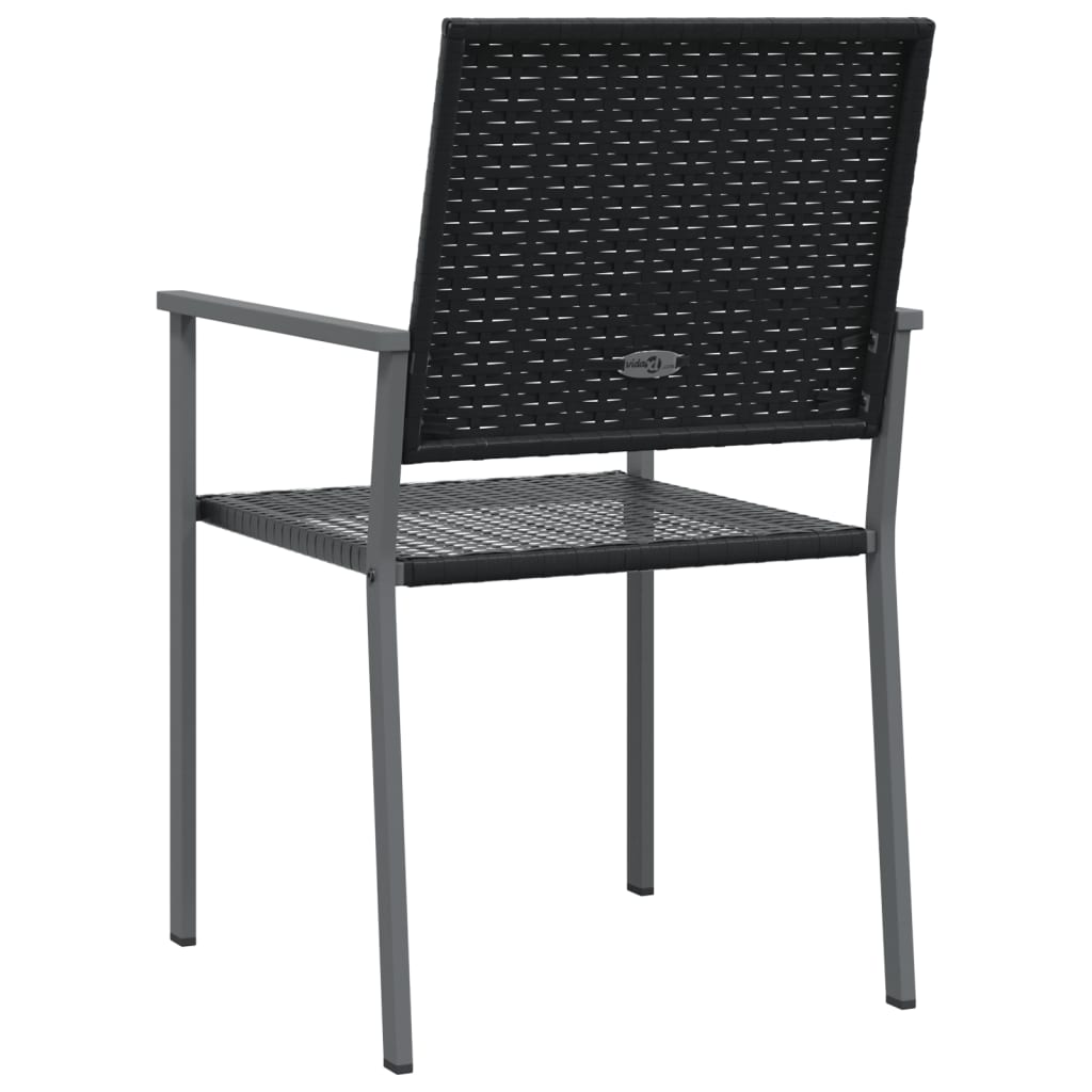 vidaXL Chaises de jardin 4 pcs Noir 54x62,5x89 cm Résine tressée