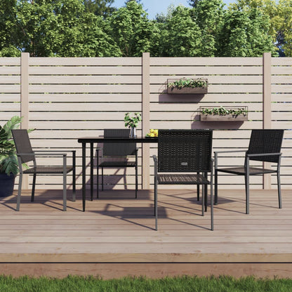 vidaXL Chaises de jardin 4 pcs Noir 54x62,5x89 cm Résine tressée