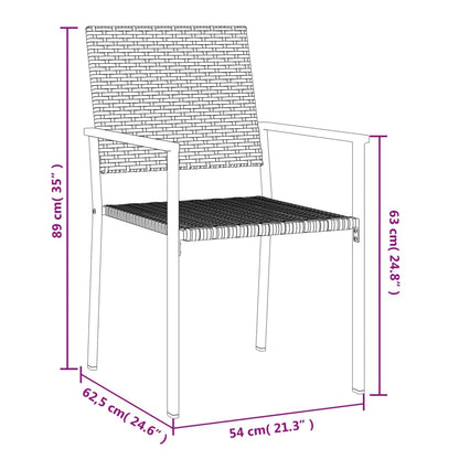 vidaXL Chaises de jardin 6 pcs Noir 54x62,5x89 cm Résine tressée