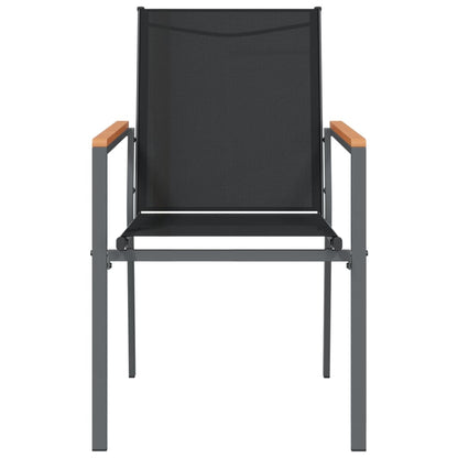 vidaXL Chaises de jardin 6 pcs Noir 55x61,5x90 cm textilène et acier