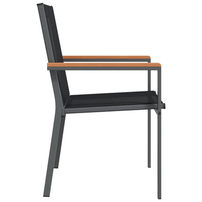 vidaXL Chaises de jardin 6 pcs Noir 55x61,5x90 cm textilène et acier