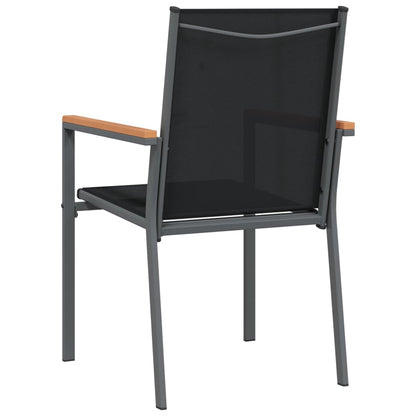 vidaXL Chaises de jardin 6 pcs Noir 55x61,5x90 cm textilène et acier