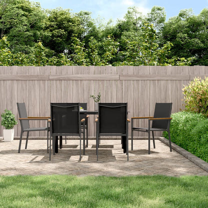 vidaXL Chaises de jardin 6 pcs Noir 55x61,5x90 cm textilène et acier
