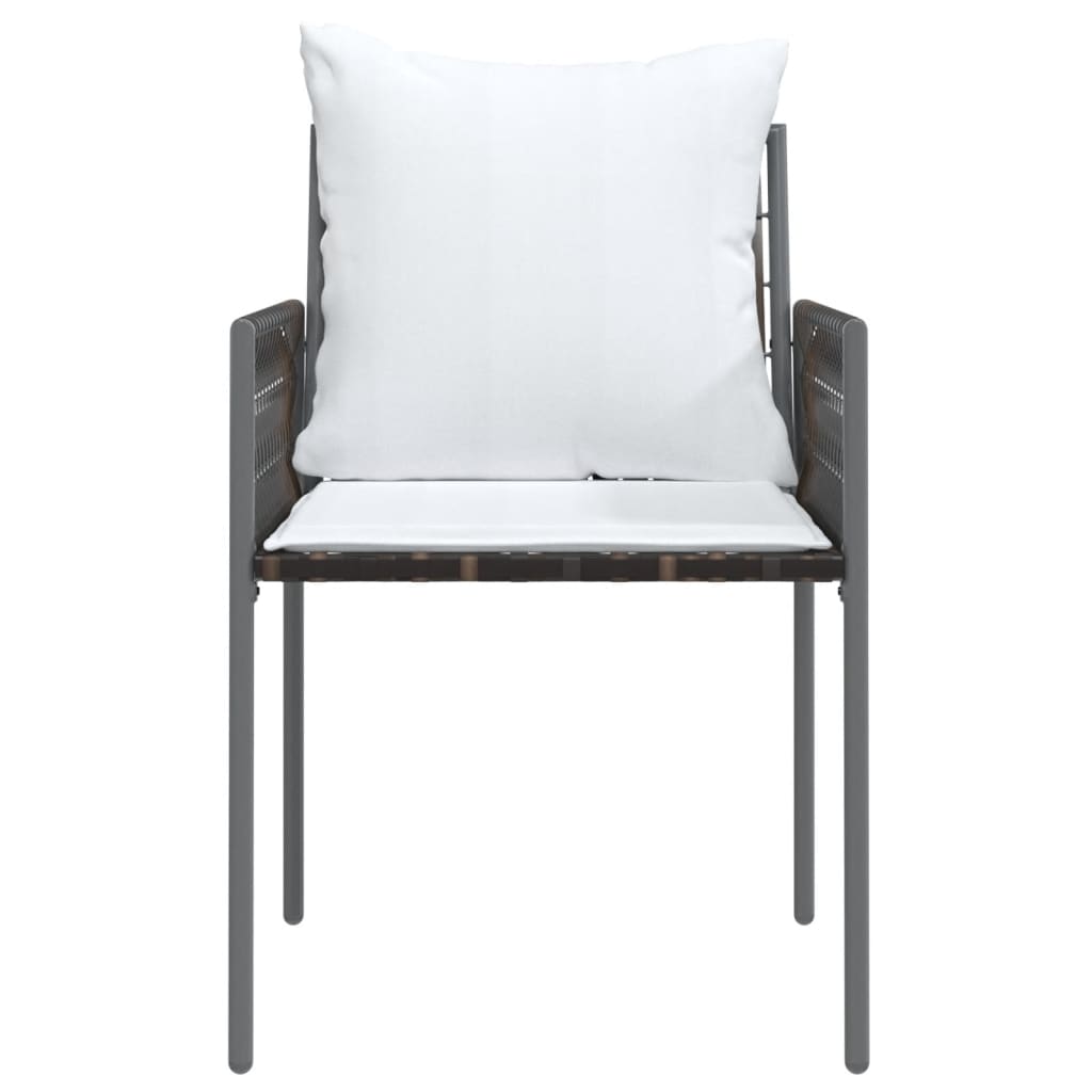 vidaXL Chaises de jardin avec coussins 6 pcs Marron 54x61x83 cm Résine tressée