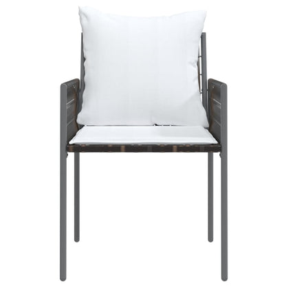 vidaXL Chaises de jardin avec coussins 6 pcs Marron 54x61x83 cm Résine tressée