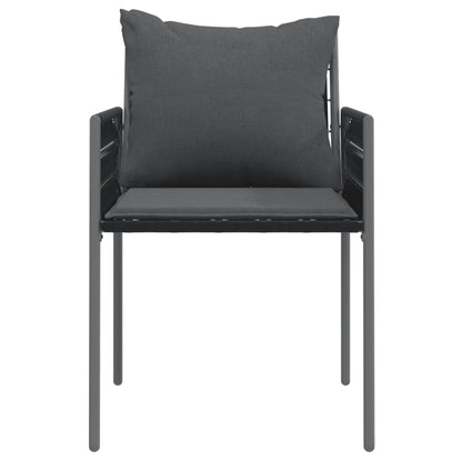 vidaXL Chaises de jardin avec coussins 4 pcs Noir 54x61x83 cm Résine tressée