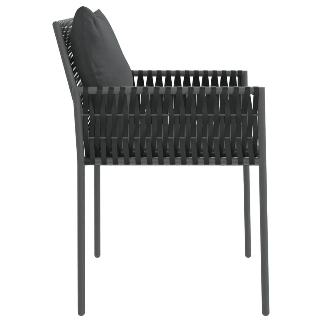 vidaXL Chaises de jardin avec coussins 4 pcs Noir 54x61x83 cm Résine tressée