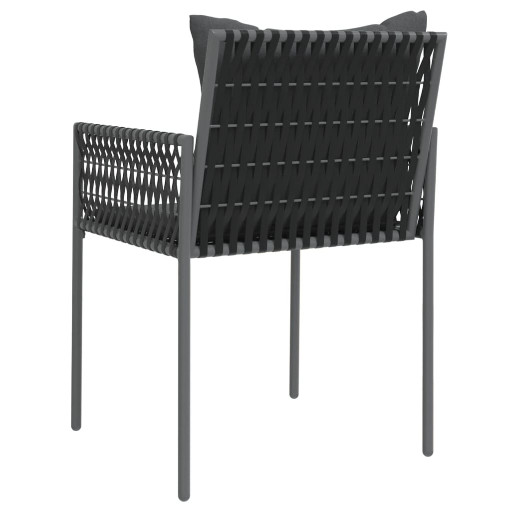 vidaXL Chaises de jardin avec coussins 4 pcs Noir 54x61x83 cm Résine tressée