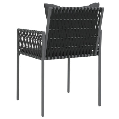 vidaXL Chaises de jardin avec coussins 4 pcs Noir 54x61x83 cm Résine tressée
