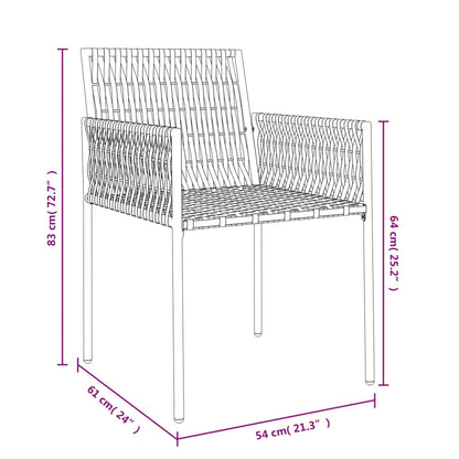 vidaXL Chaises de jardin avec coussins 4 pcs Noir 54x61x83 cm Résine tressée