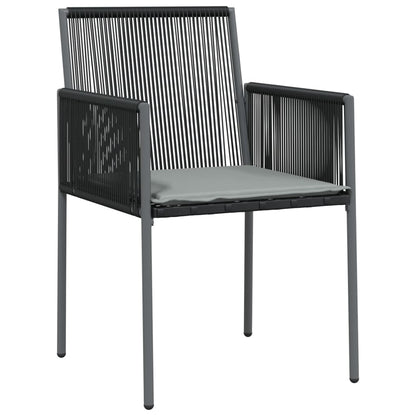 vidaXL Chaises de jardin avec coussins 4 pcs Noir 54x60,5x83,5 cm