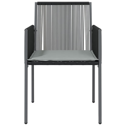 vidaXL Chaises de jardin avec coussins 4 pcs Noir 54x60,5x83,5 cm