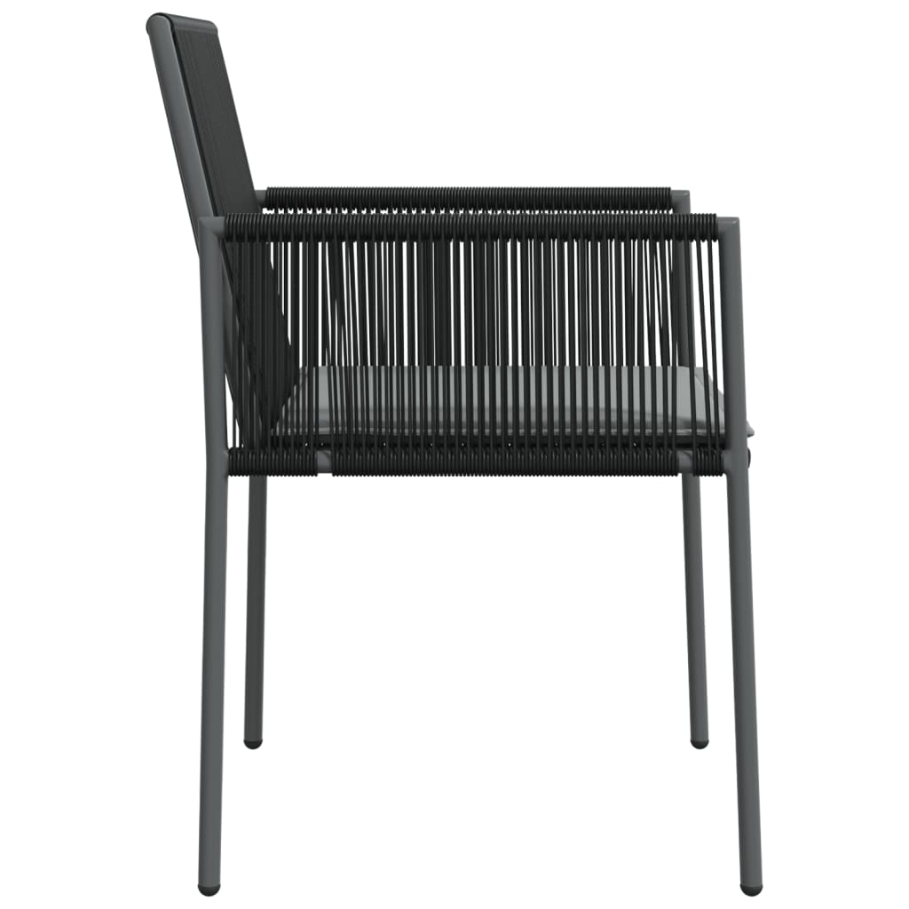vidaXL Chaises de jardin avec coussins 4 pcs Noir 54x60,5x83,5 cm