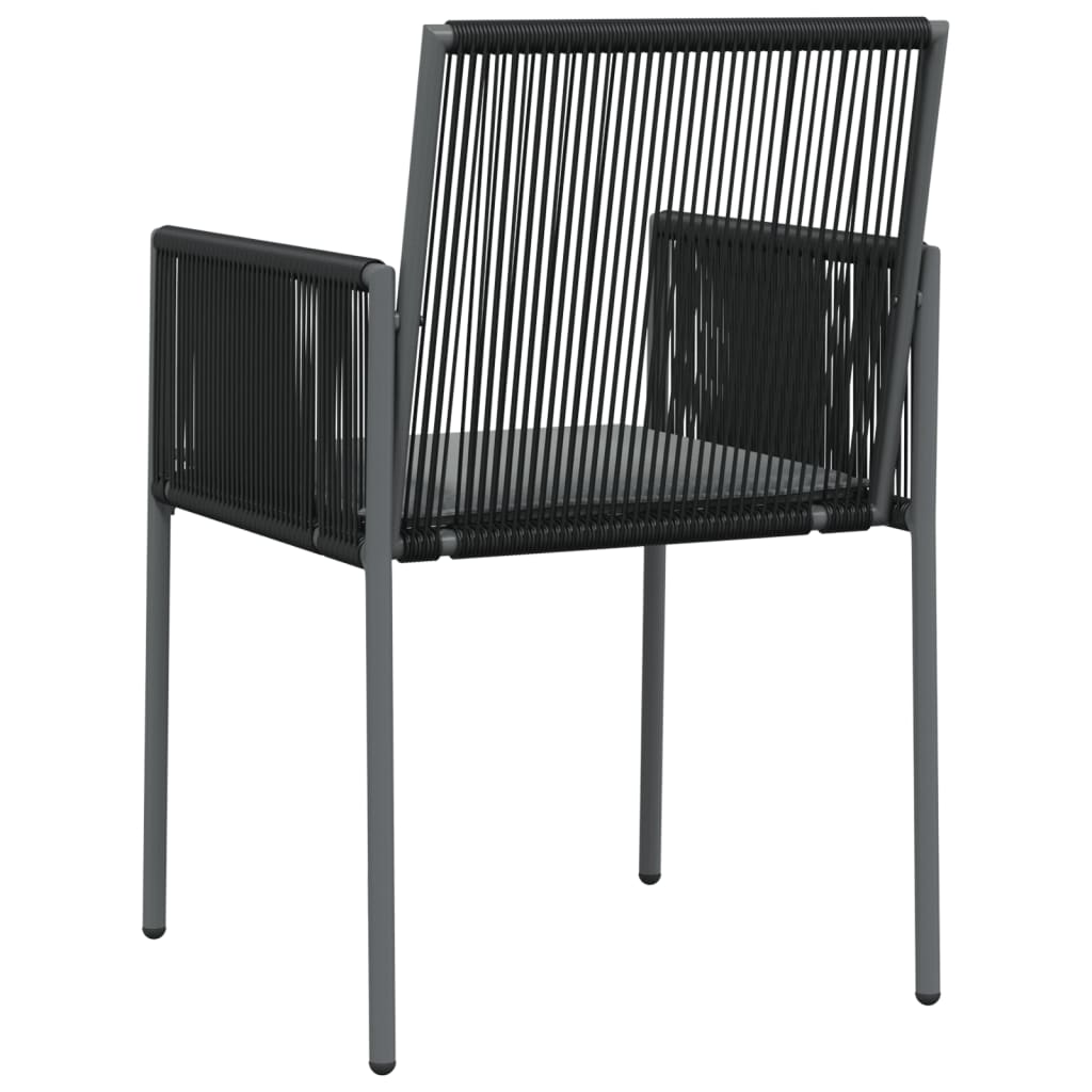 vidaXL Chaises de jardin avec coussins 4 pcs Noir 54x60,5x83,5 cm