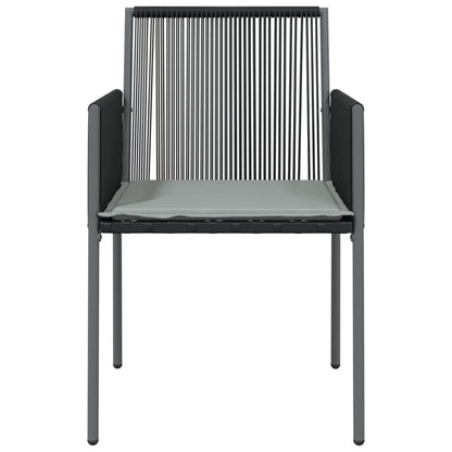 vidaXL Gartenstühle mit Kissen 6 Stk. Schwarz 54x60,5x83,5 cm