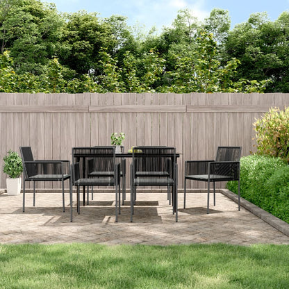 vidaXL Gartenstühle mit Kissen 6 Stk. Schwarz 54x60,5x83,5 cm