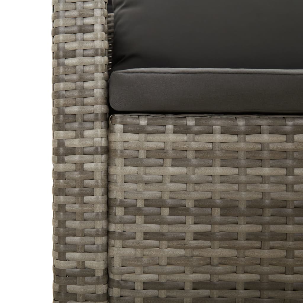 vidaXL Salon de jardin 4 pcs avec coussins Gris Résine tressée