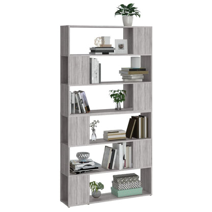 vidaXL Bücherregal/Raumteiler Grau Sonoma 100x24x188 cm
