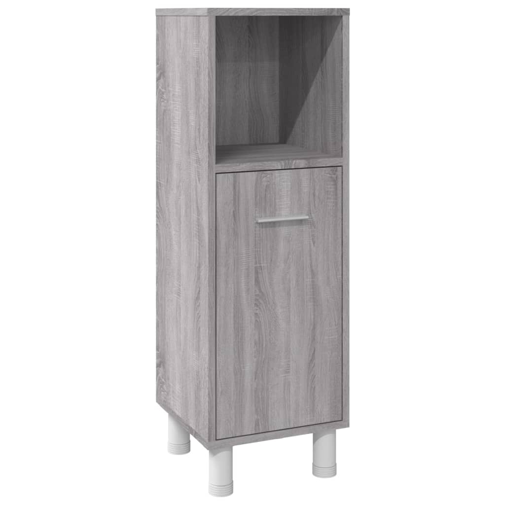 vidaXL Ensemble de meubles de salle de bain 3 pcs Gris Aggloméré Sonoma