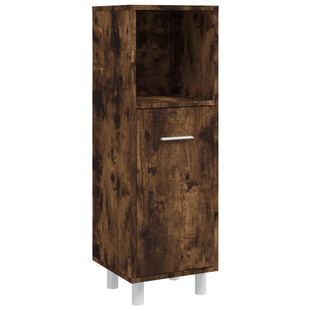 vidaXL 4-tlg. Badmöbel-Set Räuchereiche Holzwerkstoff