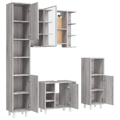 vidaXL Ensemble de meubles de salle de bain 4 pcs Gris Sonoma Aggloméré