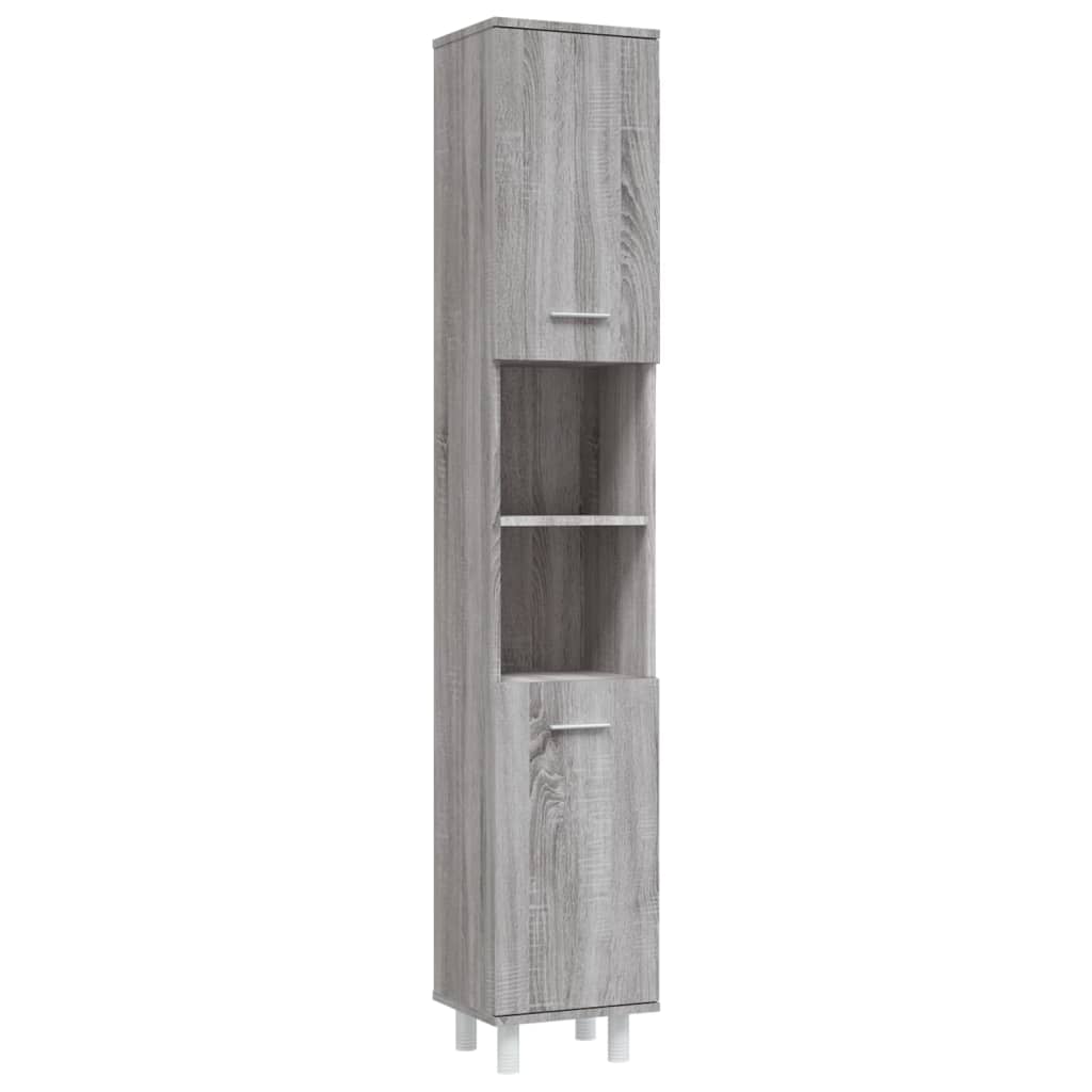vidaXL Ensemble de meubles de salle de bain 4 pcs Gris Sonoma Aggloméré