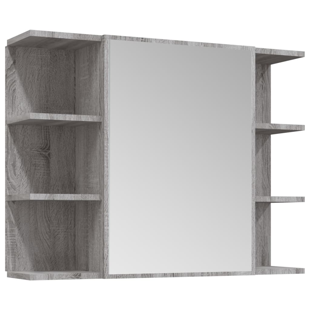 vidaXL Ensemble de meubles de salle de bain 4 pcs Gris Sonoma Aggloméré