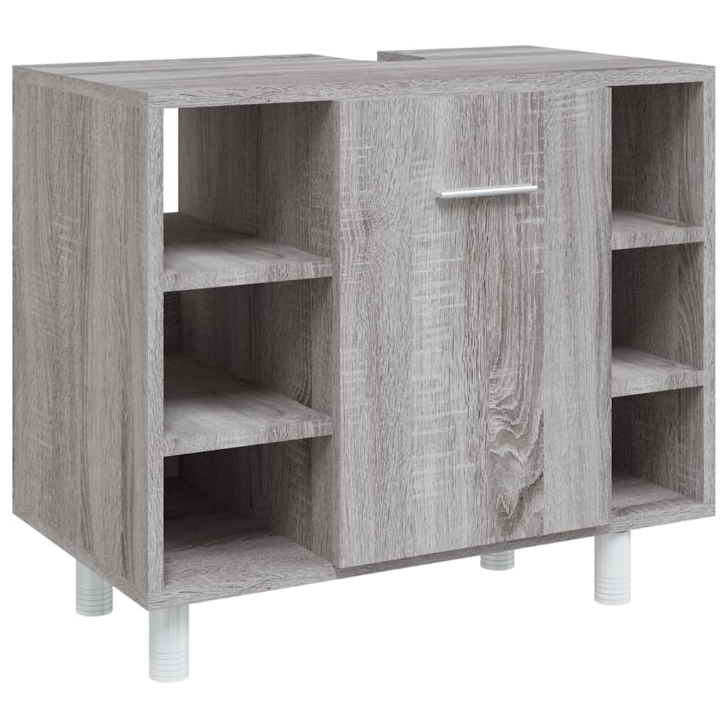 vidaXL Ensemble de meubles de salle de bain 4 pcs Gris Sonoma Aggloméré