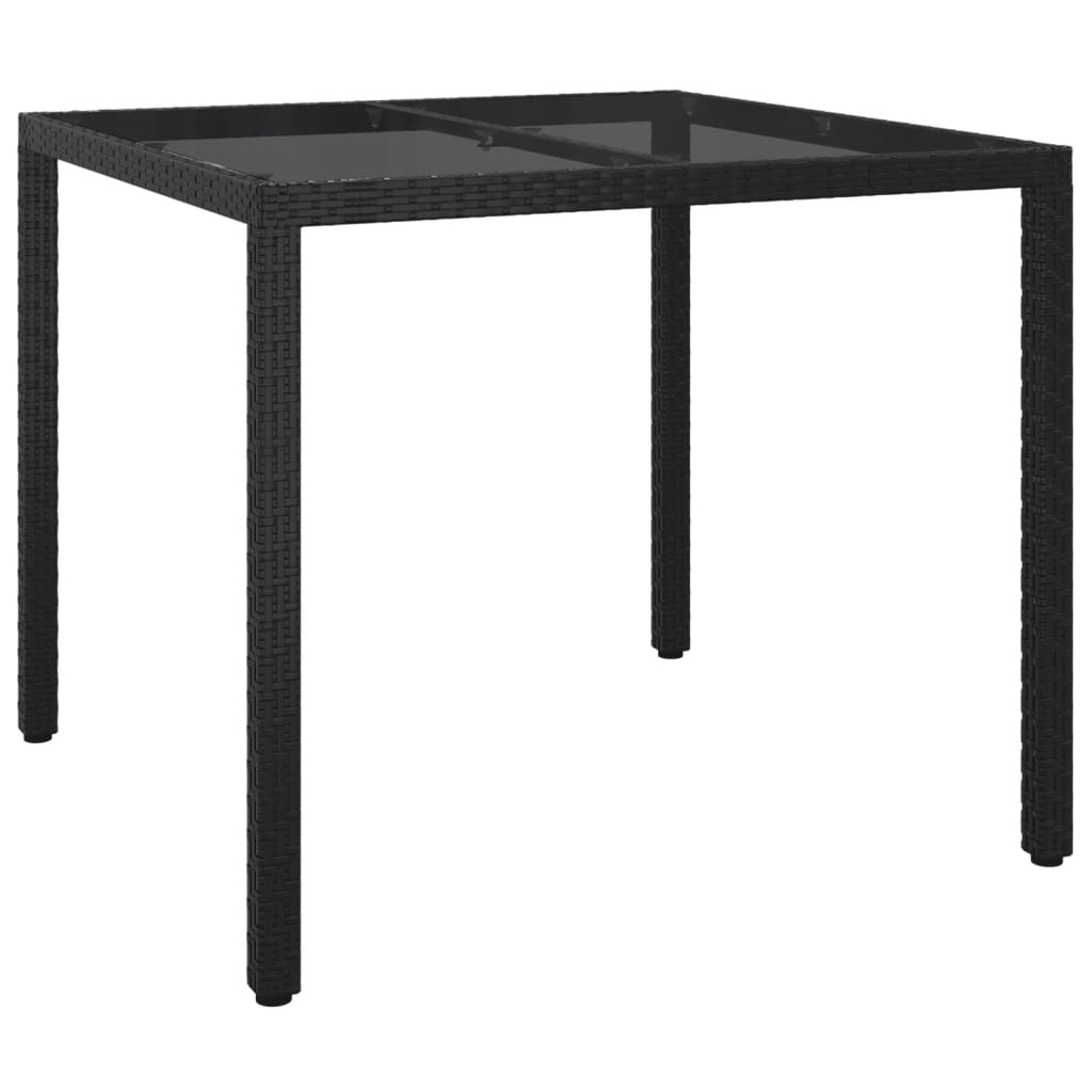 vidaXL 5-tlg. Garten-Essgruppe mit Kissen Schwarz Poly Rattan