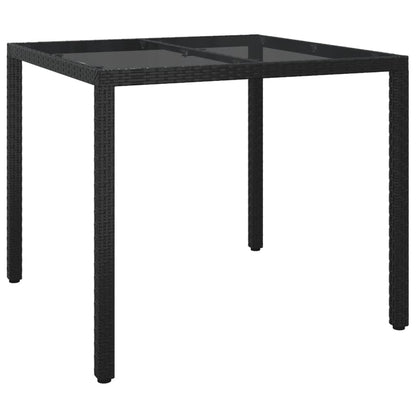 vidaXL 5-tlg. Garten-Essgruppe mit Kissen Schwarz Poly Rattan