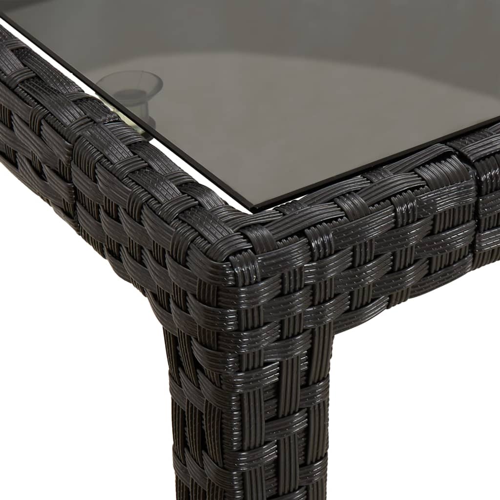 vidaXL 5-tlg. Garten-Essgruppe mit Kissen Schwarz Poly Rattan