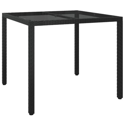 vidaXL 5-tlg. Garten-Essgruppe mit Kissen Schwarz Poly Rattan