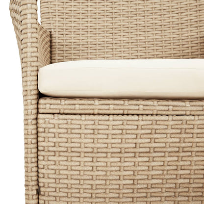 vidaXL 5-tlg. Garten-Essgruppe mit Kissen Beige Poly Rattan