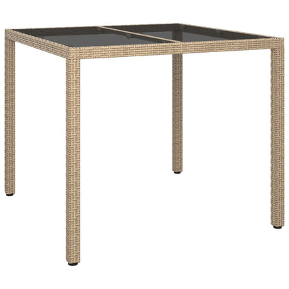vidaXL 5-tlg. Garten-Essgruppe mit Kissen Beige Poly Rattan