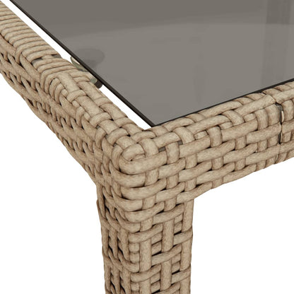 vidaXL 5-tlg. Garten-Essgruppe mit Kissen Beige Poly Rattan