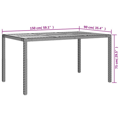 vidaXL 5-tlg. Garten-Essgruppe mit Kissen Grau Poly Rattan