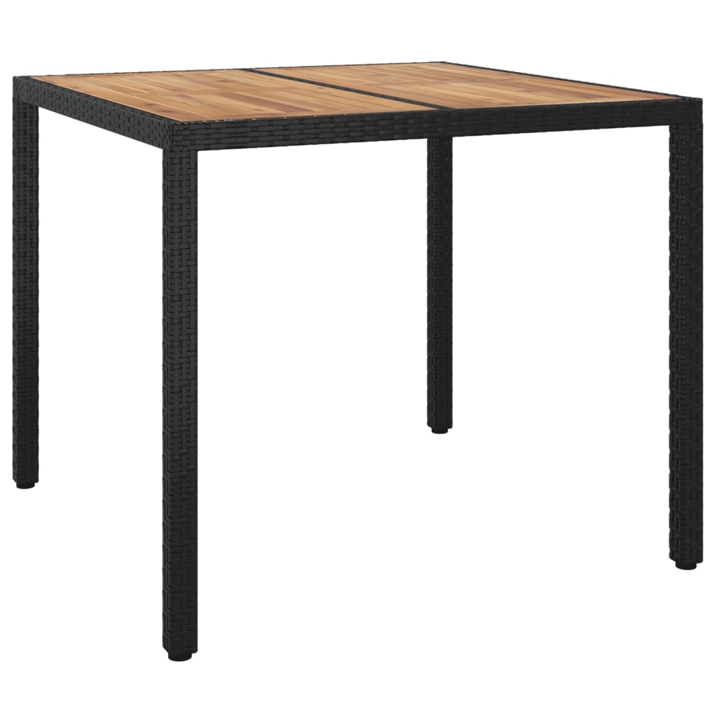 vidaXL 3-tlg. Garten-Essgruppe mit Kissen Schwarz Poly Rattan