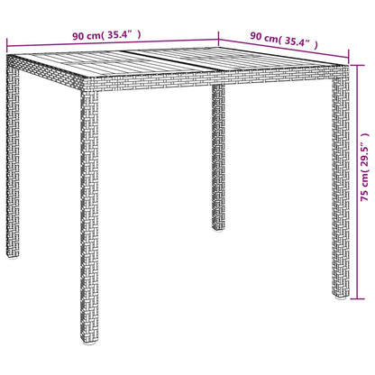 vidaXL 5-tlg. Garten-Essgruppe mit Kissen Schwarz Poly Rattan