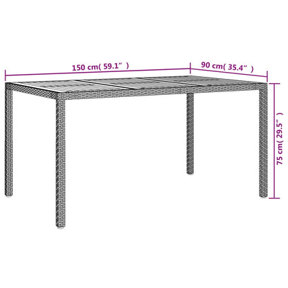 vidaXL 5-tlg. Garten-Essgruppe mit Kissen Schwarz Poly Rattan