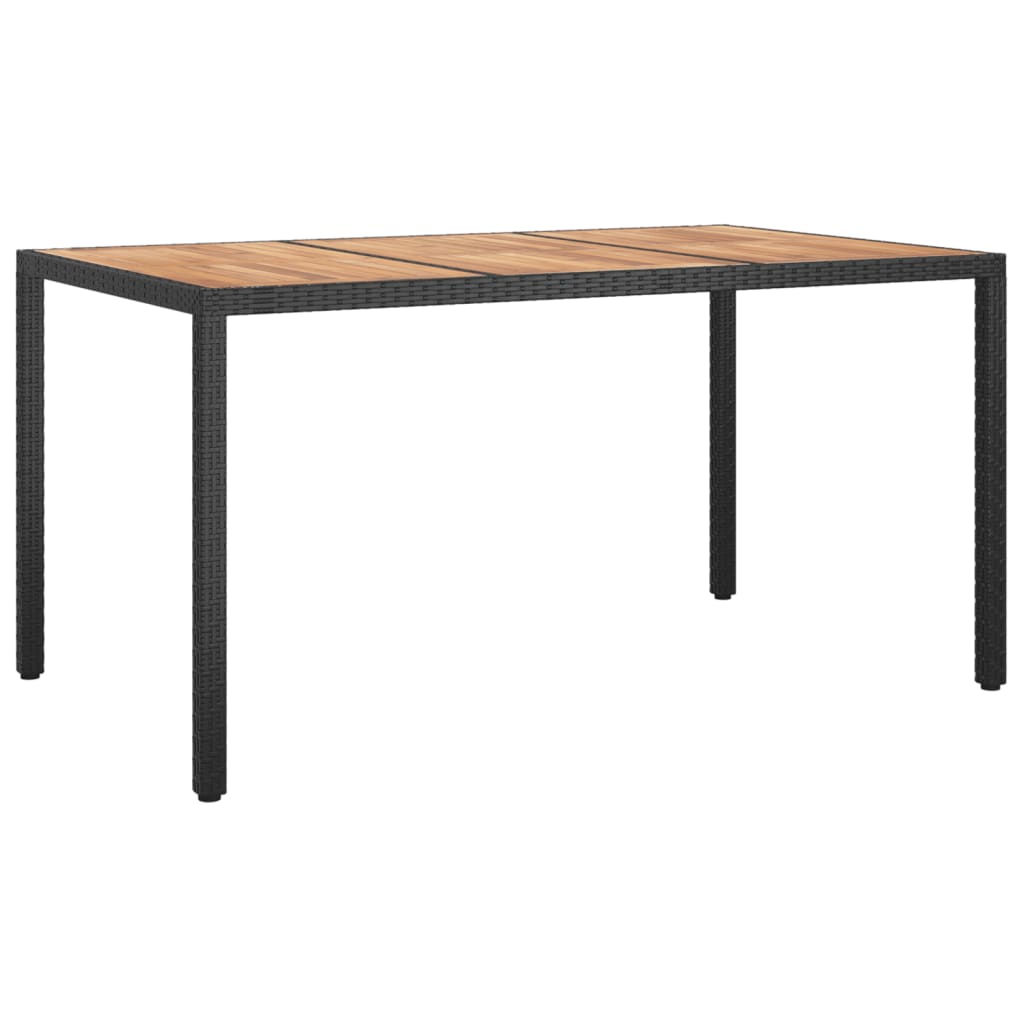 vidaXL 7-tlg. Garten-Essgruppe mit Kissen Schwarz Poly Rattan