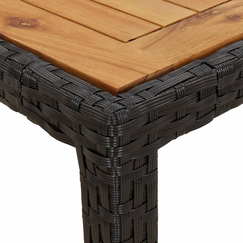 vidaXL 7-tlg. Garten-Essgruppe mit Kissen Schwarz Poly Rattan