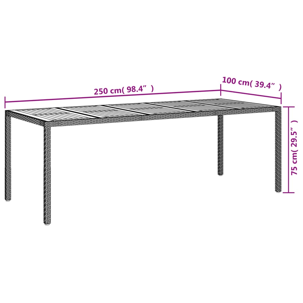 vidaXL 11-tlg. Garten-Essgruppe mit Kissen Schwarz Poly Rattan