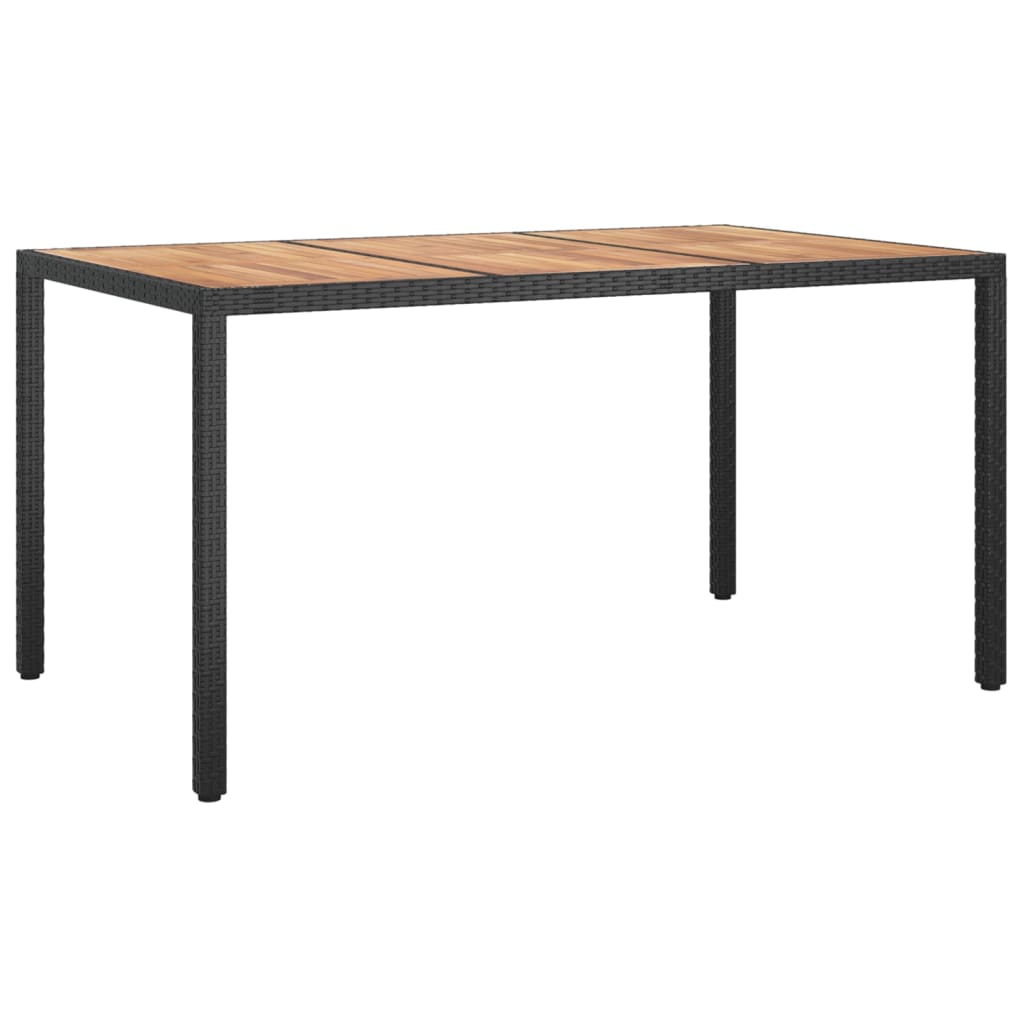 vidaXL 5-tlg. Garten-Essgruppe mit Kissen Schwarz Poly Rattan