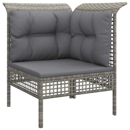 vidaXL Salon de jardin 4 pcs avec coussins Gris Résine tressée