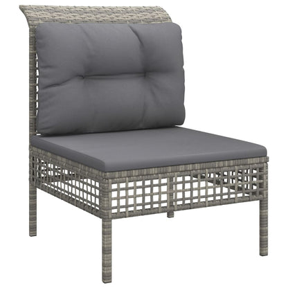 vidaXL Salon de jardin 4 pcs avec coussins Gris Résine tressée