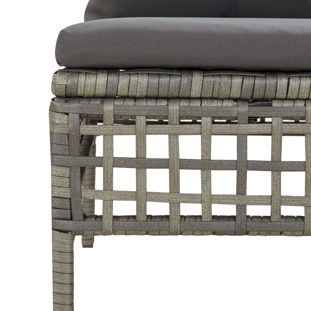 vidaXL Salon de jardin 4 pcs avec coussins Gris Résine tressée